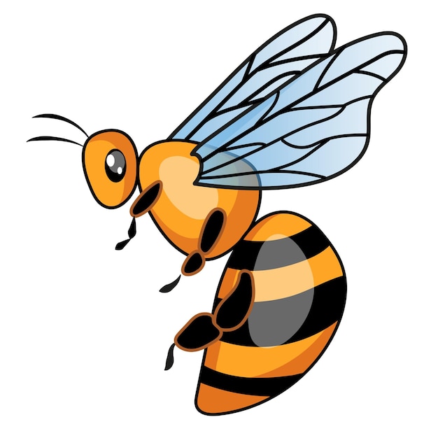 Honingbij vector pictogram hommel biologische producten voor Logo bijenteelt overzicht cute cartoon afbeelding zwart-wit voor uw ontwerp print briefkaart