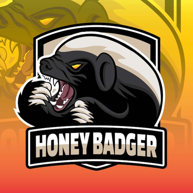 Honingdas brullende Vector Design. Boze Honingdas. Honingdas Logo-mascotte