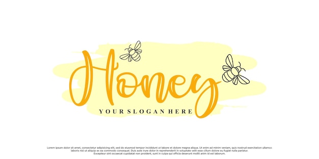 Honinglogo-ontwerp met creatief concept Premium Vector