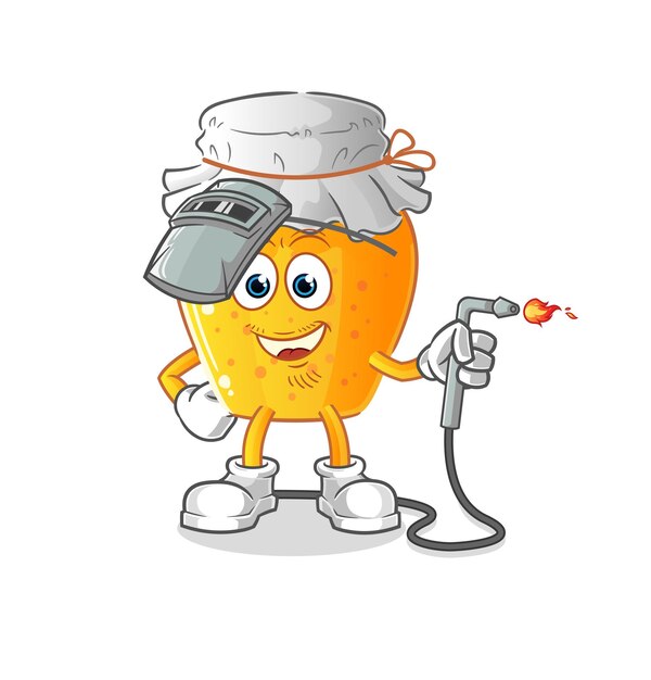 Honingpot lasser mascotte. cartoon vector