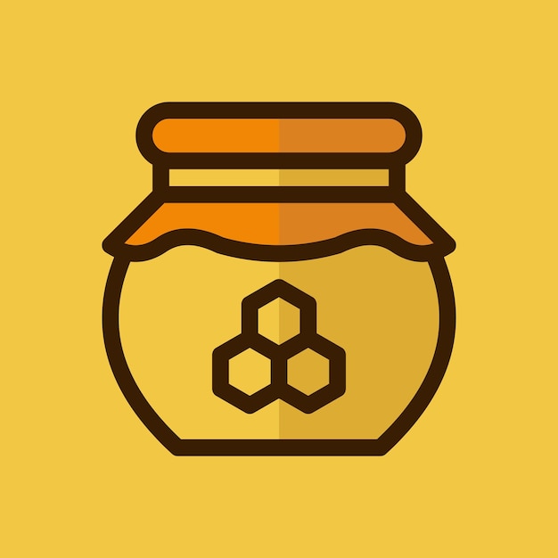 Honingpot vectorpictogram Creatief geometrisch honingpot logo-ontwerp Lineair honingpotpictogram Vectorillustratie