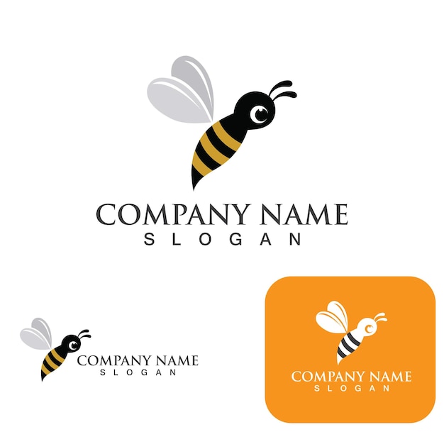 Honingraat bee dier logo vector afbeelding