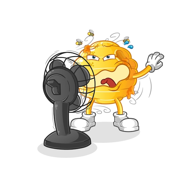 Honingraat voor het ventilatorkarakter. cartoon mascotte vector