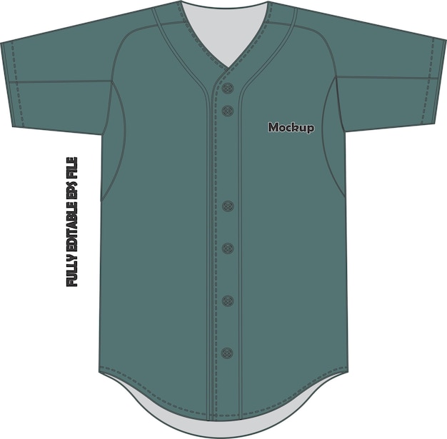 Honkbal Full Button Two Button V-hals Jersey Mock ups