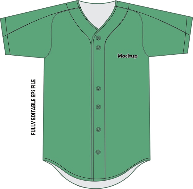 Honkbal Full Button Two Button V-hals Jersey Mock ups