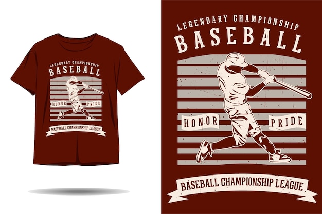 Honkbal kampioenschap league silhouet tshirt ontwerp