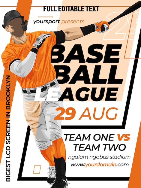 honkbal league poster ontwerpsjabloon