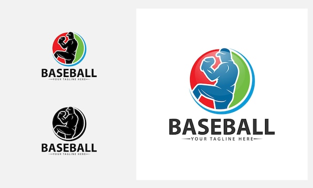 honkbal logo ontwerp vector silhouetten
