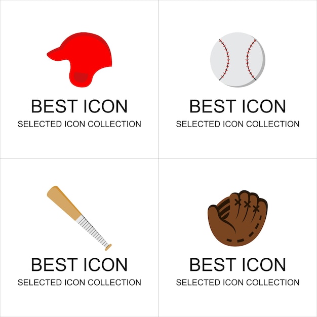 honkbal sport icon set kan worden gebruikt voor digitaal en afdrukbaar