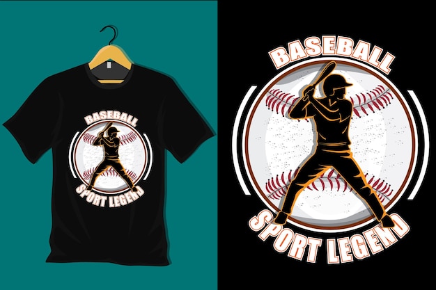 Honkbal Sport Legend Retro Vintage T-shirt Design