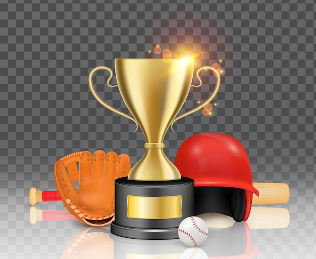 Vector honkbal sport spel kampioenschap winnaar award vectorillustratie