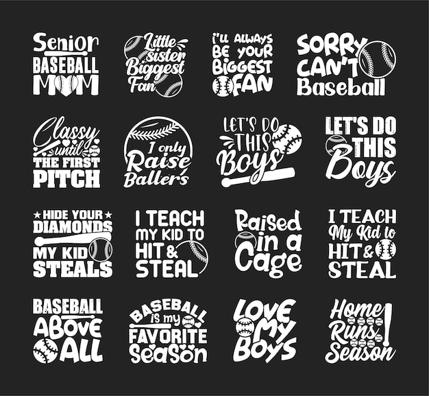 Honkbal t-shirt ontwerp bundel honkbal shirt vector honkbal t-shirt design collectie