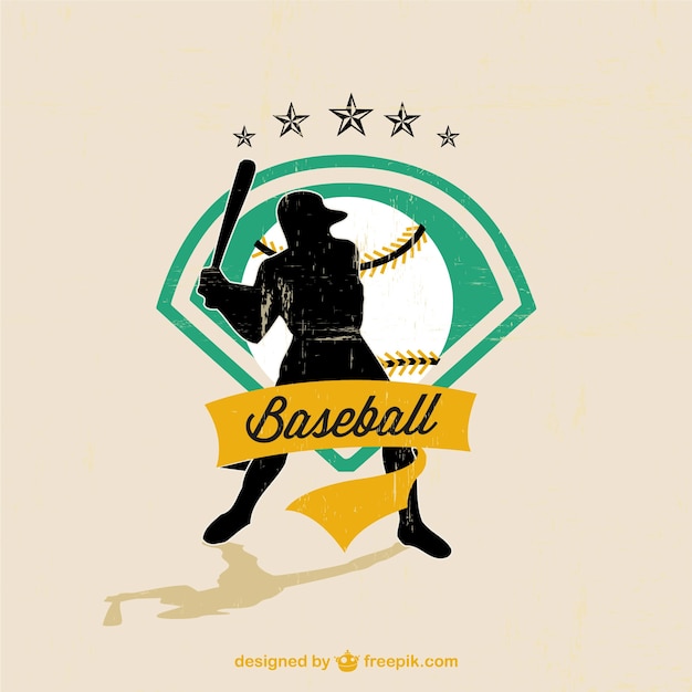 Honkbal vector speler gratis afbeelding