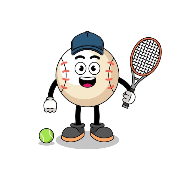 Vector honkbalillustratie als tennisser