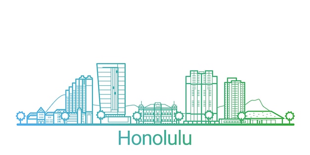 Honolulu stad gekleurde verlooplijn