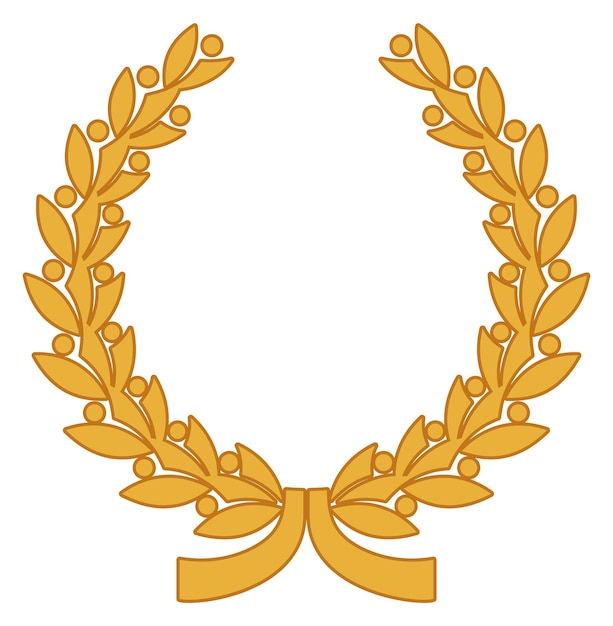 Vector honor badge frame golden laurel wreath badge