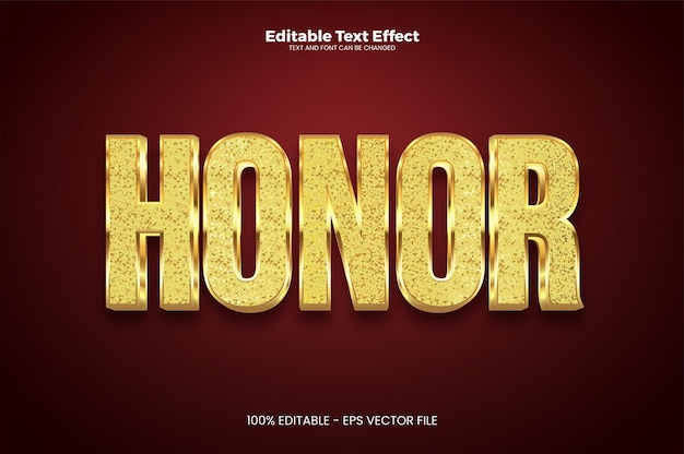 Vector honor editable text effect in luxury trend style