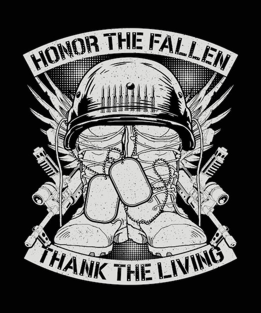 Honor The Fallen Thank the living Veteran T-shirt Design