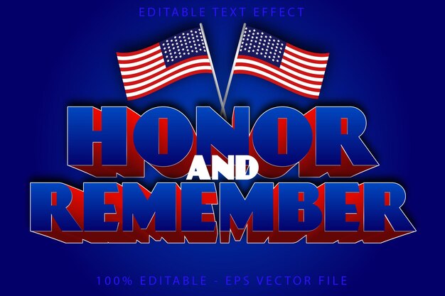 Honor And Remember Editable Text Effect Modern Style