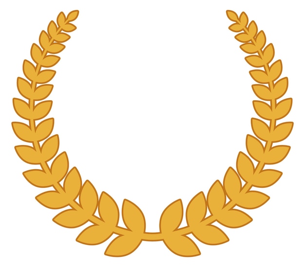 Honor symbol Round golden laurel wreath badge