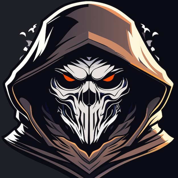 Hooded skull digital art collection