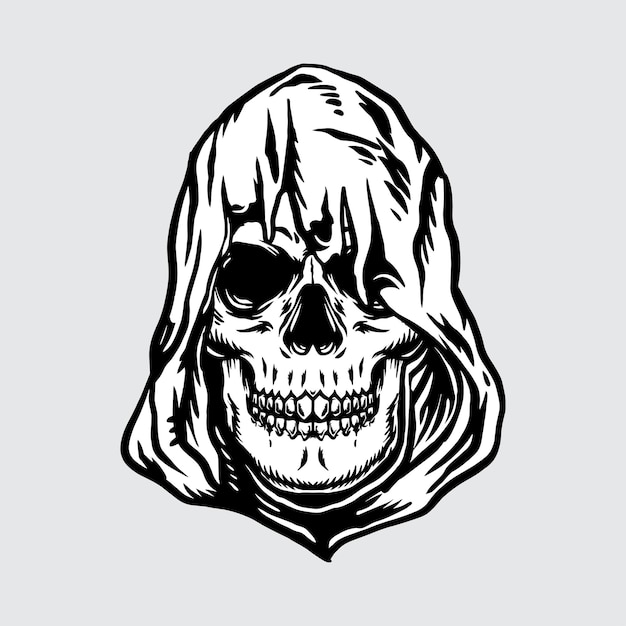 Hooded skull vector