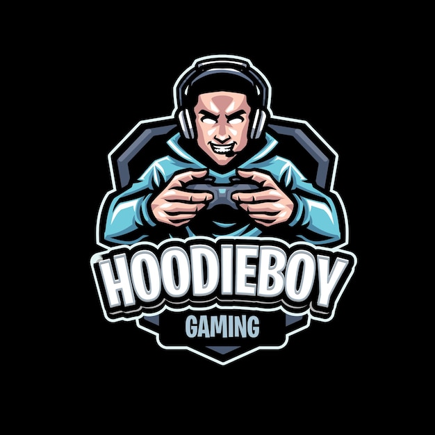 Hoodie Gamer Logo  Game logo, Game logo design, Logo design art