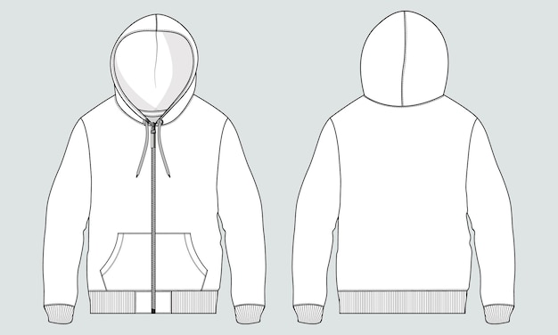 Hoodie Flat sketch vector illustration template