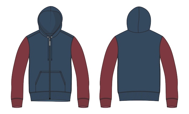 Hoodie Flat sketch vector illustration template