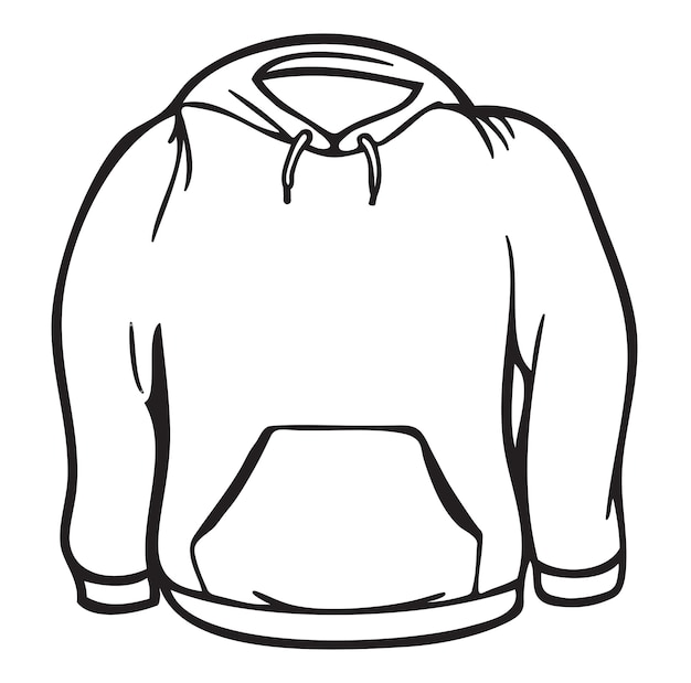 Vector hoodie line art illustration vector