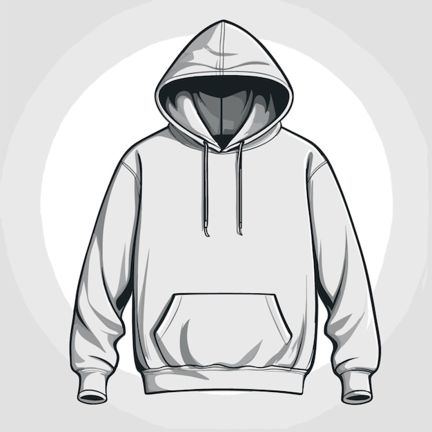 Hoodie mockup vector on white background
