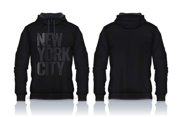 Vector hoodie shirts template.jacket design,sportswear track front and back view.