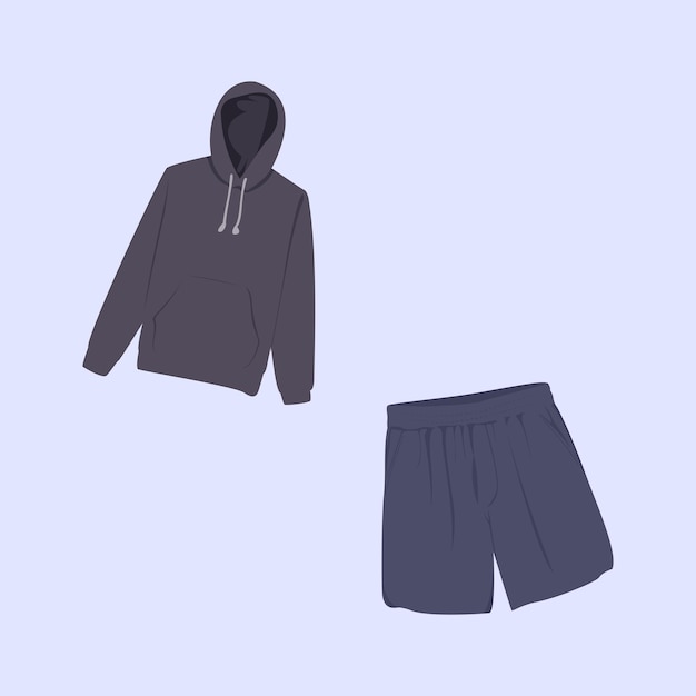 Hoodie and Shorts premium vector illustration