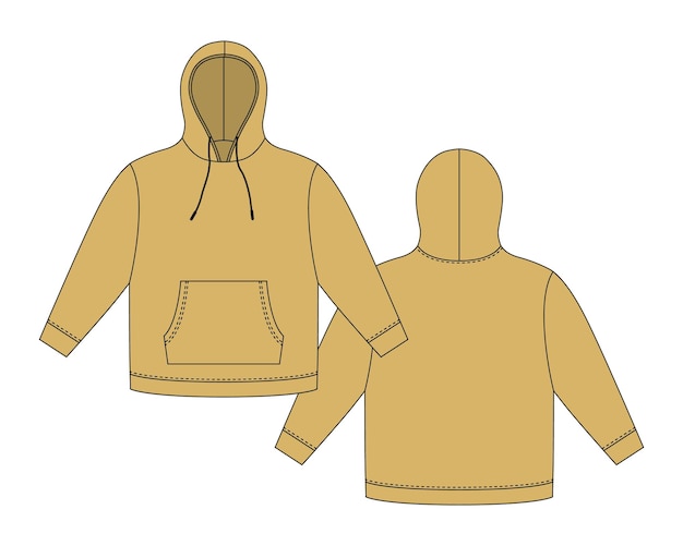 Hoodie-sjabloon in gouden kleur