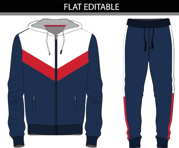 Hoodie versterker jogger set vector bestand