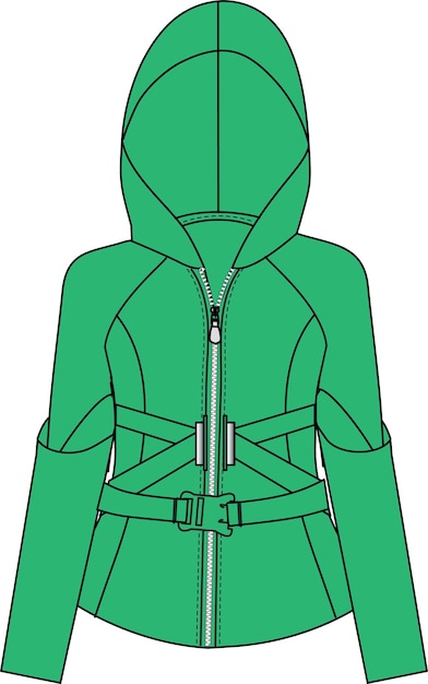 Vector hoodie voor vrouwen groen