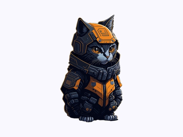 hoody robot cat vector illustration