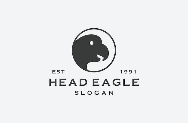 Hoofd adelaar logo sjabloon vector logo lijnstijl