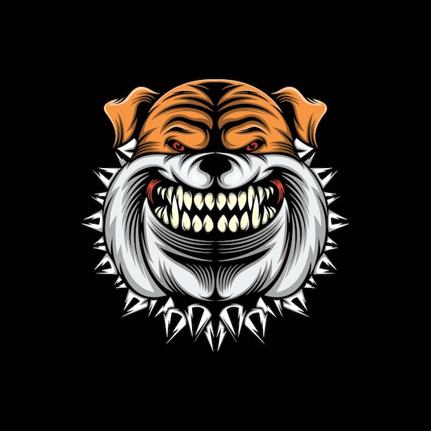 hoofd bulldog mascotte illustratie