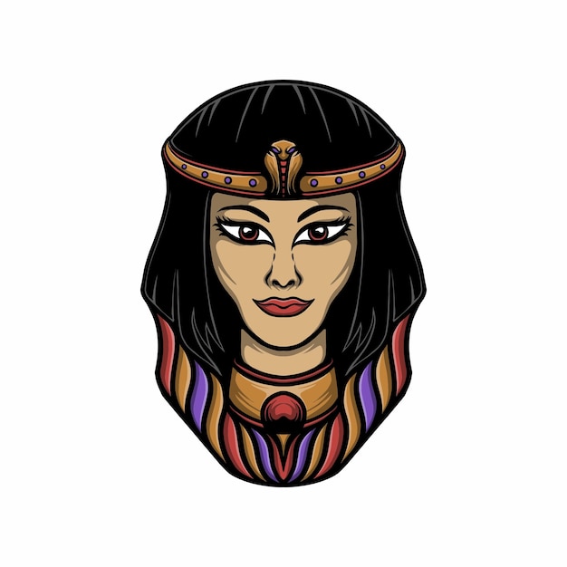 Vector hoofd cleopatra vectorillustratie