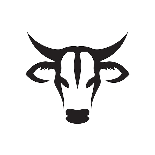 Hoofd dierlijke koe mascot logo symbool vector illustratie ontwerp