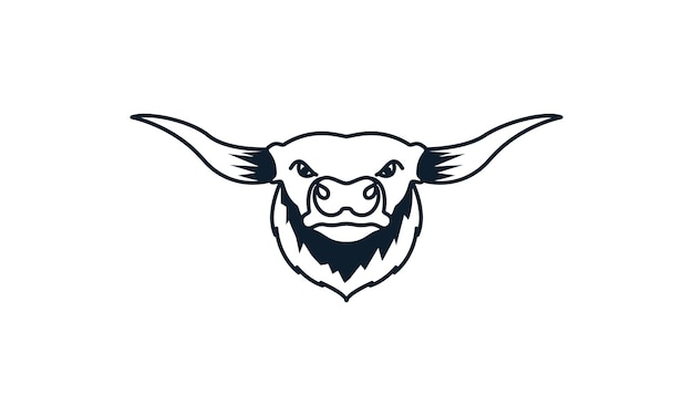Hoofd gezicht sterke buffel lijn schetst moderne logo vector pictogram illustratie