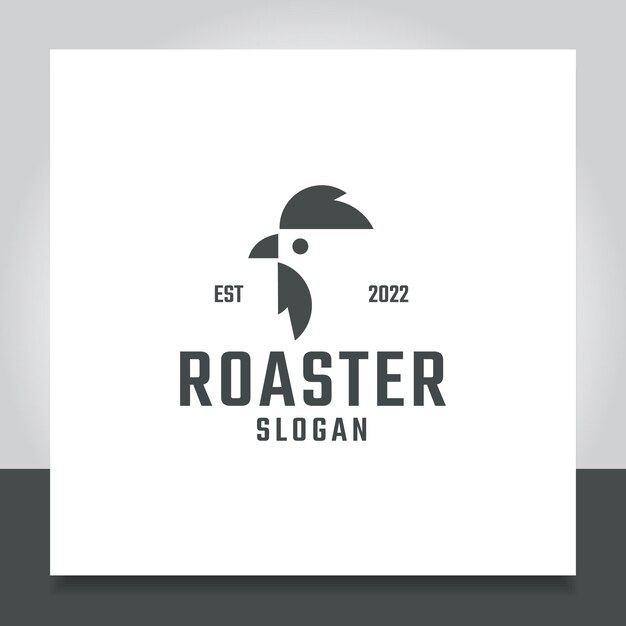 Hoofd haan logo ontwerp voor restaurant koffiebrander barbecue grill eten