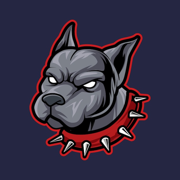 Hoofd hond mascotte logo gaming vectorillustratie