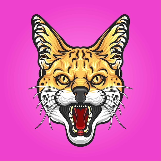 Hoofd lynx boos vectorillustratie