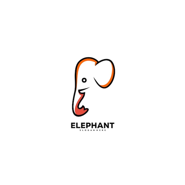 Hoofd olifant logo illustratie sjabloon