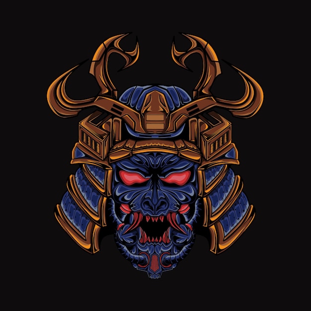 Hoofd Samurai Illustratie Warrior