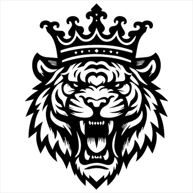 Hoofd van de tijger Hoofd van de tijger zwart-wit illustratie