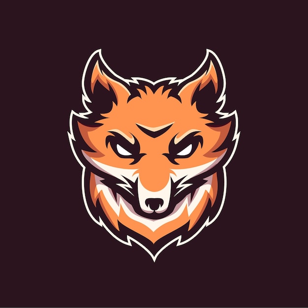 Hoofd vos mascotte logo gaming vectorillustratie