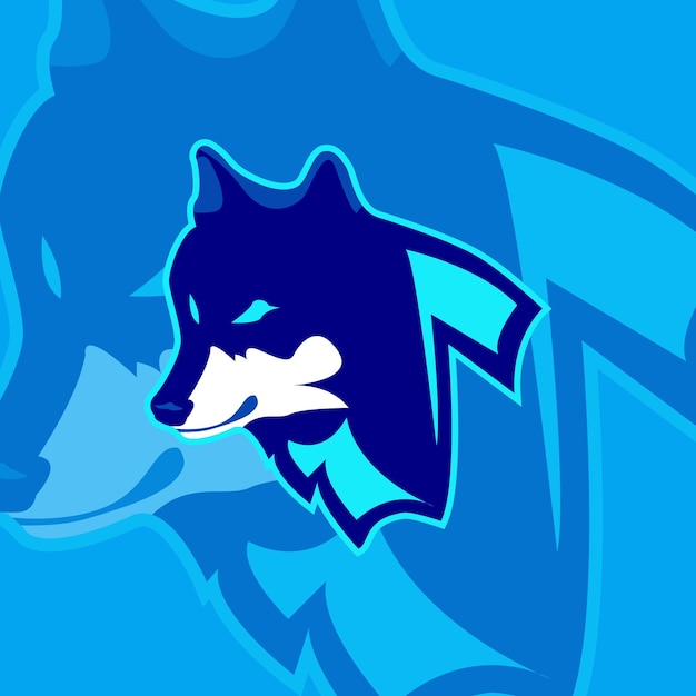 hoofd wolf logo esport ontwerp